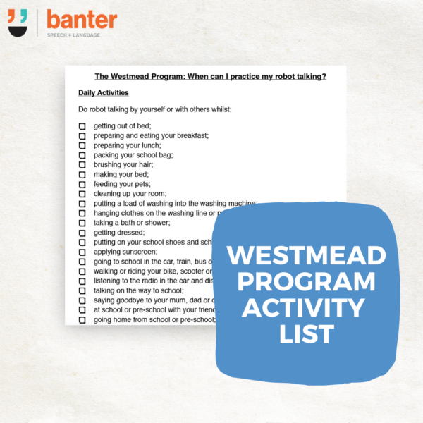 Westmead program activity list