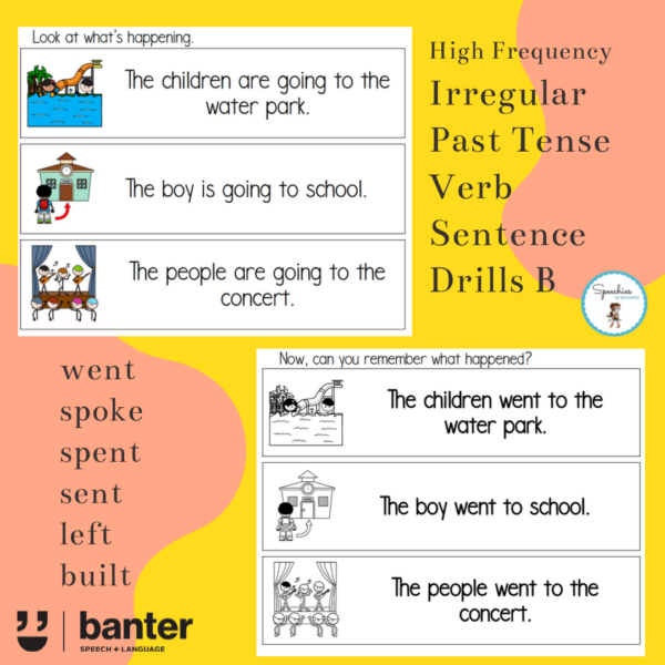 Irregular Past Tense Verb Sentence Drills B