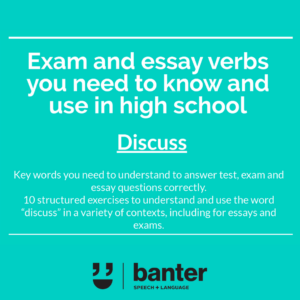 Discuss Exam and essay verbs