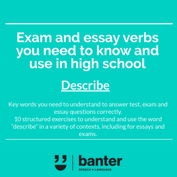 Exam and essay verbs Describe