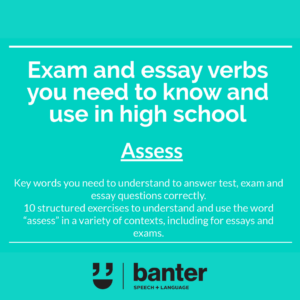 Assess Exam and essay verbs